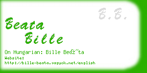 beata bille business card